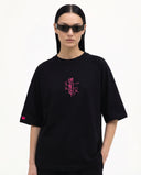 Oversize Marškinėliai tic-tac-toe pink