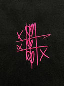 Oversize Marškinėliai tic-tac-toe pink